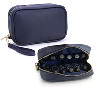 Sacs cosmétiques en cuir imperméables personnalisés pour les voyages, fermeture éclair, poignée souple, sac de rangement pour 12 bouteilles d'huile, sac de transport pour huiles essentielles