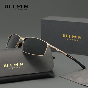 WIMN, <span class=keywords><strong>gafas</strong></span> <span class=keywords><strong>de</strong></span> sol rectangulares Vintage <span class=keywords><strong>de</strong></span> lujo para hombre, <span class=keywords><strong>gafas</strong></span> <span class=keywords><strong>de</strong></span> montar <span class=keywords><strong>de</strong></span> estilo moderno con polarización UV400 cuadrada <span class=keywords><strong>de</strong></span> aleación azul 7501 - Product Image 2