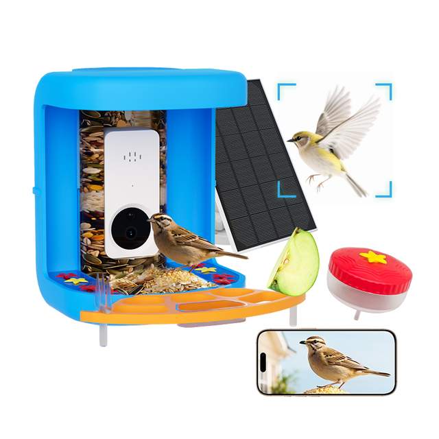 3MP Smart Bird Feeder with Camera Solar Powered HD Bird Watching Camera AI Identify Motion Alerts Bird Camera