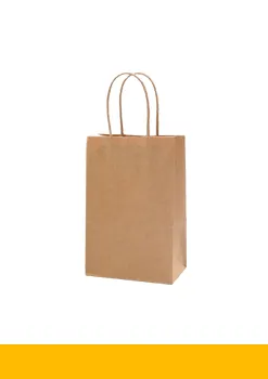 Usine 120g sac en papier kraft recyclé cadeau shopping emballage sac en papier kraft avec poignée personnalisée