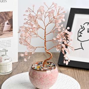 شجرة كريستال يدوية الصنع ، رقائق كريستال ، مشغولات يدوية زخرفية ، شجرة ثروة كريستال - Product Image 6