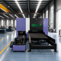 Machine de découpe laser à fibre entièrement fermée avec table d'échange et axe rotatif, pour découpe de métaux, haute puissance, commande CNC