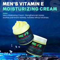 Crème hydratante à la vitamine E pour hommes, pour peaux sèches et rasées, à l'huile d'argan, au rétinol et aux peptides, anti-âge, réparation de la barrière cutanée