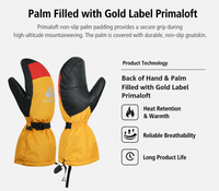 Gants d'extérieur imperméables Pioneer Camp Mount Everest Extreme Cold Primaloft Gold-Label P-Cotton pour l'alpinisme, chaleur en peau de mouton