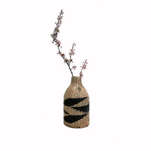 Jarrón de Hierba Tejida, Material Fuji, Ecológico, Contenedor para Flores Secas, Decoración para Sala de Estar - Product Image 5