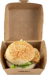 Caja de Cartón para Hamburguesas Desechable Personalizada de Grado Alimenticio, Caja de Papel Kraft para Hamburguesas, Embalaje Ecológico - Product Image 3