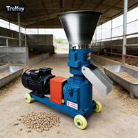 Máquina de Pellets de Alimentación Plana de 3-4.5kw para Ganado, Aves de Corral, Pollo, Pescado, Granuladora de Alimentos para Animales