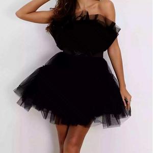 ชุดเดรสทรงพองมินิผู้หญิง แต่งโบว์ตาข่าย รุ่น Chest Model แฟชั่น - Product Image 3