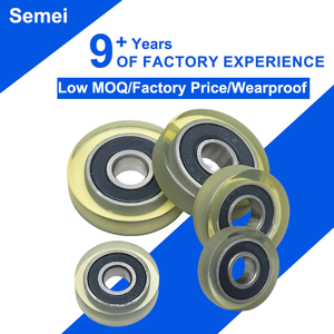 Rouleau en PU de 8 mm de diamètre extérieur, 22-48 mm, avec roulements, résistant à la déchirure et élastique, largement utilisé dans les machines textiles et d'impression - Product Image 1