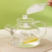 Théière à thé au citron de grande capacité M Offre Spéciale bouilloire à boire en verre à haute teneur en borosilicate avec couvercle en bambou