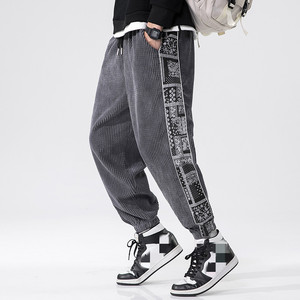 กางเกงคาร์โก้ผู้ชายพิมพ์ลายผ้าลูกฟูกสำหรับผู้ชาย - Product Image 3