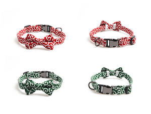 Honden Halsband Met Strikje Choke Honden Metalen Gesp Japanse Design Kraag Kerst Bloemen Quick Release Huisdier Kraag Met Decoratie - Product Image 6