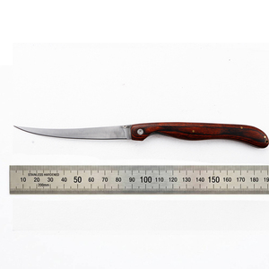 Coltello Pieghevole Professionale per Filettare Pesce con Lama in Acciaio 7Cr17 da 1,8mm, Manico in Legno Pakka e Chiusura Liner Lock - Product Image 2
