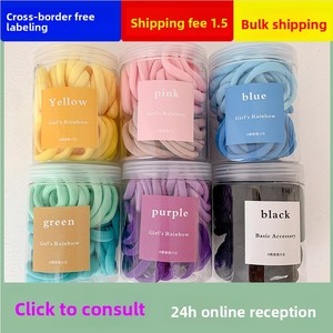 Lot de 50 Élastiques à <span class=keywords><strong>Cheveux</strong></span> sans Couture Dégradé de Couleurs, Bandeaux Colorés Très Élastiques pour Filles et Enfants, Caoutchoucs <span class=keywords><strong>Couleur</strong></span> Bonbon - Product Image 3