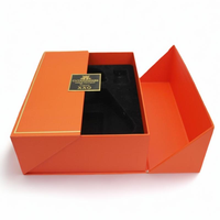 Caja de Regalo Magnética Plegable de Doble Puerta, Impermeable, Portátil, de Cartón Plano, con Logotipo Personalizado Impreso, para Vino o Whisky
