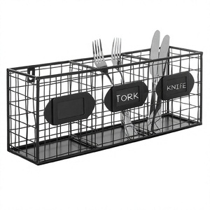 Black Finished Metal <b>Utensil</b> Holder Hotel Ware Designer Flatware Caddy Black Finished new <b>Utensil</b> Holder - Product Image 1