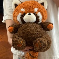 Peluche Panda Rouge Douce, Poupée en Peluche, Corps Orange Rouille, Marques Blanches sur le Visage, Idéale pour Crèche, Magasin de Cadeaux, Vente en Gros