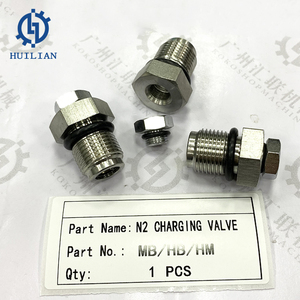 Interruptor hidráulico N2 Válvula de carga de <span class=keywords><strong>Gas</strong></span> nitrógeno para NPK DMB UB HM BRH Kit de cargador excavadora Rock Breaker martillo repuestos - Product Image 5
