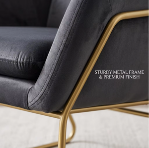 Muebles de Comedor, Sillón Reclinable de Lujo con Estructura Metálica y Tapicería de Terciopelo para Jardín, Sala de Estar o Descanso - Product Image 3