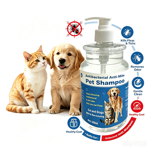 Shampoo antibactérien anti-acariens <span class=keywords><strong>pour</strong></span> animaux de compagnie, <span class=keywords><strong>efficace</strong></span> contre <span class=keywords><strong>les</strong></span> puces, <span class=keywords><strong>les</strong></span> <span class=keywords><strong>poux</strong></span> et <span class=keywords><strong>les</strong></span> tiques, nettoyant doux et non irritant <span class=keywords><strong>pour</strong></span> chiens et chats - Product Image 4