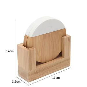 Posavasos Personalizados de Alta Calidad para el Hogar y la Cocina, Posavasos Redondos de Mármol y Madera para Bebidas - Product Image 4