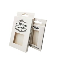 Boîte suspendue pliable en carton blanc écologique pour cartes de chargeur et clés USB avec insert blister