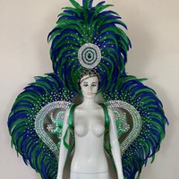 Disfraz de Samba con Plumas para Actuaciones Transfronterizas, Carnaval, Halloween, Accesorios para la Cabeza