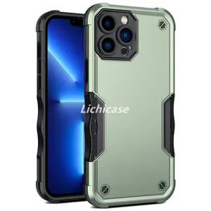 Lichicase Fashion Strengthen Protected Frame Back Cover For Tecno Pop 6 Non-slip Hybrid Plastic Case