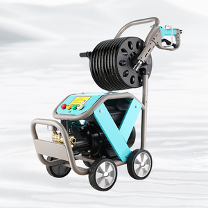 Nettoyeur haute pression 1,2 kW 220 V 10 L/min pour usage domestique, 80 bars, en acier inoxydable, avec enrouleur de tuyau, pour le nettoyage de voitures et le décapage de mousse murale - Product Image 1