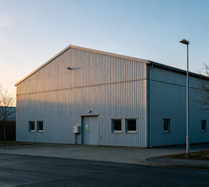 Atelier préfabriqué à ossature métallique à un étage, montage rapide, robuste, avec système de ventilation complet et porte à enroulement - Product Image 4