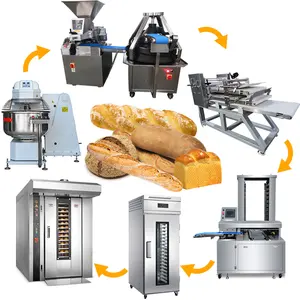 Automatic Toast Loaf Bread Making Machine French Baguette Long Stuffing Bread Production Line for Factory