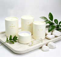Boîte cadeau personnalisée de haute qualité, luxueuse et biodégradable pour bougies, avec finition de laminage mat, bougies coniques de forme ronde