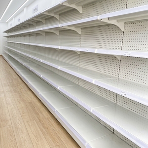 Présentoir Commercial à Mur Simple avec Dos Solide et 5 Étagères Décorées pour Unité de Présentation d'Aliments Emballés en Vrac pour Magasin de Proximité - Product Image 3