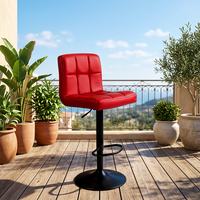 Tabouret de bar en cuir PU de qualité commerciale, base en métal de luxe, réglable en hauteur, pivotant, pour bar, pub, bistrot, hôtel, café