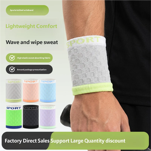 Bandeau de compression unisexe en coton respirant et élastique pour la course, le fitness, le basketball, le badminton, le tennis – Protège-poignet tricoté pour le sport - Product Image 1