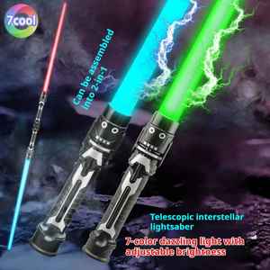 กระบี่แสงสีนีออนสดใสแบบคู่สีที่รวมกันไฟ LED สำหรับเด็กตลาดกลางคืนของเล่นไฮไลต์ไลท์ไลท์ไลท์ไลท์เซเบอร์ - Product Image 2