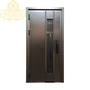 Puerta de entrada de acero moderna a precio de fábrica con modelos de puerta de metal de diseño simple Puertas ignífugas y antirrobo - Product Image 6