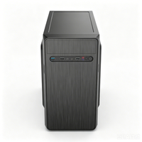 Boîtier PC de bureau professionnel en gros, tour moyenne Micro ATX, châssis de bureau avec fenêtre latérale, pour entreprises, en stock, 4 emplacements d'extension
