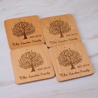 Entrepôt américain, supports de gravure au laser, supports ronds et carrés rustiques en bois de hêtre, sous-verres en bois pour cadeaux de Noël, souvenirs