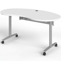 Nouveau design combinant bureau d'enseignant et armoire, mobilier de bureau réglable en hauteur, table rotative en bois cintrée avec roulettes