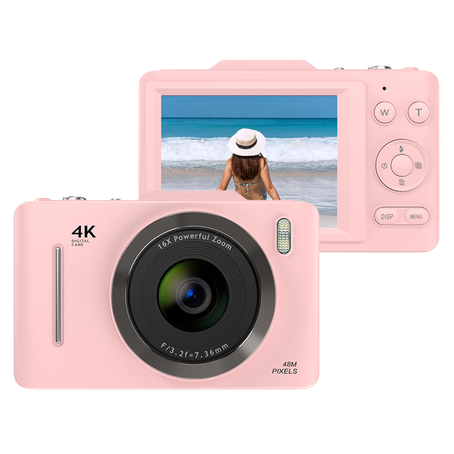 4K Digital Camera 2.8inch Screen 4K Video Recording 48M Photo 16X Zoom Flashlight Anti-shake Face Recognition Digital SLR Camera