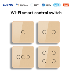 Interruptor Inteligente WiFi Zigbee con Pantalla Táctil <span class=keywords><strong>de</strong></span> Vidrio <span class=keywords><strong>de</strong></span> 1/2/3/4 Botones, Marco <span class=keywords><strong>de</strong></span> Plástico, Control por Voz, para Hogar Inteligente, Compatible con la Aplicación Smart Life - Product Image 1
