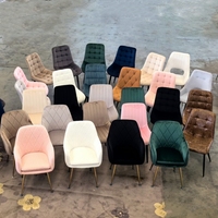 Chaise de salle à manger en cuir PU, style américain, moderne, colorée, orange, pour restaurant, avec dossier confortable et pieds en métal