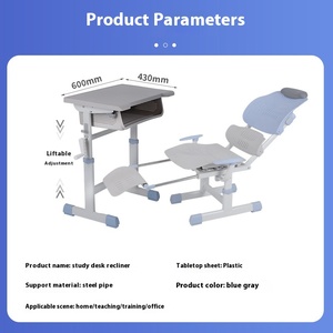 Juego de mesas reclinables modernas para siesta, escritorio y silla escolar para niños para el almuerzo, Material metálico de comercio exterior al por mayor - Product Image 3