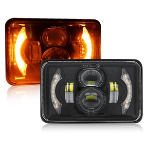 Phare LED 50 W 4x6 pouces avec feux de jour (DRL), clignotants, feux de route et de croisement, étanche, rectangulaire, compatible camions et voitures - Product Image 2