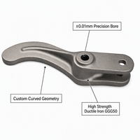 Bras de commande en fonte ductile usiné CNC de précision sur mesure pour engins de construction, bras oscillant moulé