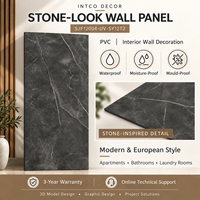 Panel Dinding PVC SPC Modern Langsung dari Pabrik, Tahan Air, Tahan Api, dengan Desain Grafis untuk Dekorasi Kamar Mandi dan Dapur