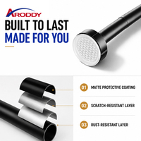 ARODDY Fabricant Tringle de Douche à Tension 25mm à Verrouillage Intérieur Sans Perçage 0.7-1.2m en Acier Carbone à Paroi Épaisse Robuste