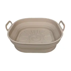 22cm * 21cm dikdörtgen ve 21cm * 16cm kare katlanır Bakeware hava fritöz silikon Pot