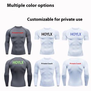 Chemises de fitness pour hommes personnalisées OEM avec impression numérique 3D - Séchage rapide, compression, manches courtes/longues, pour la course à pied, vente en gros, usine - Product Image 3